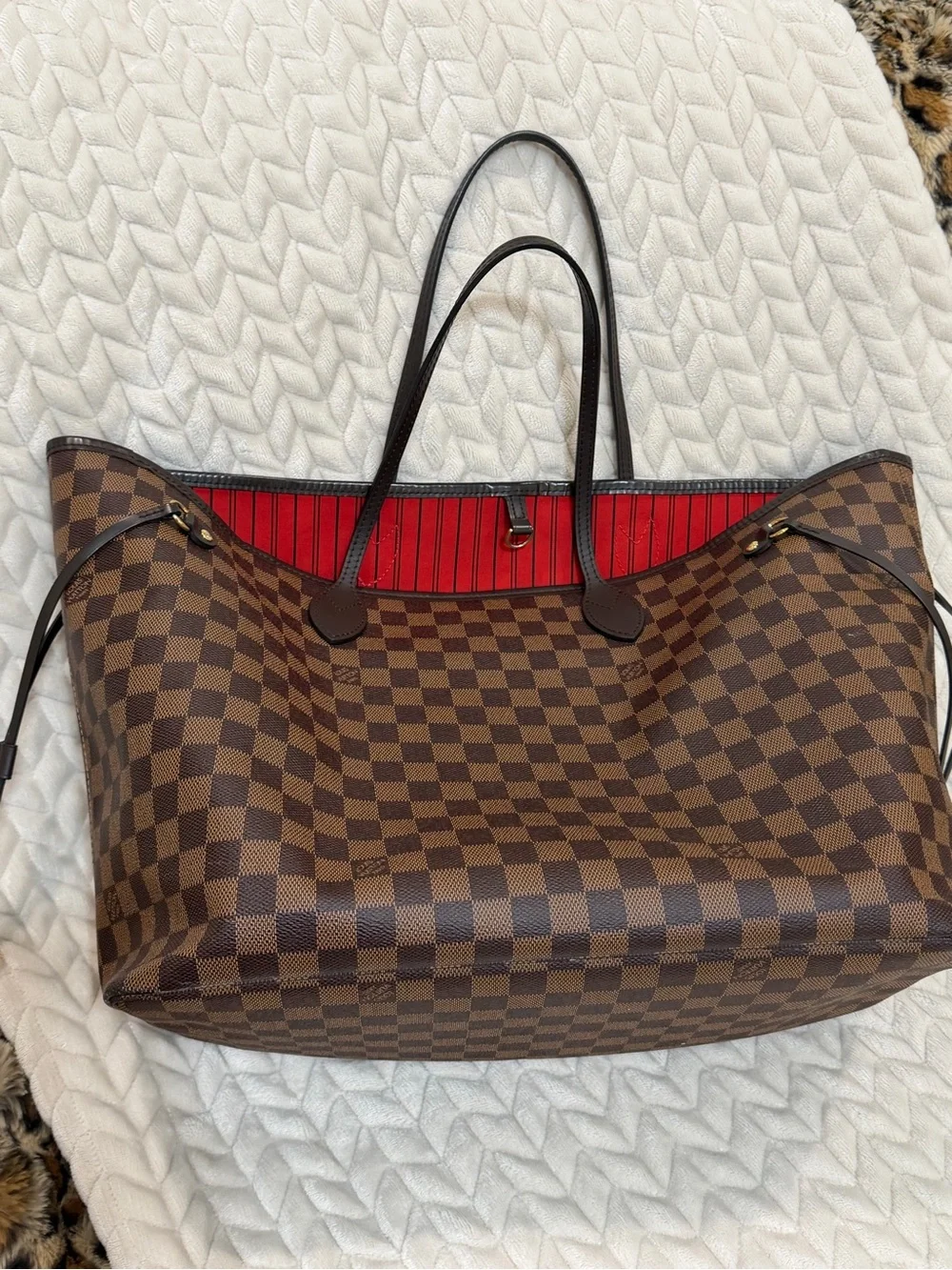 Louis Vuitton Brown Damier Ebene Canvas Hobos Tote with Pouch